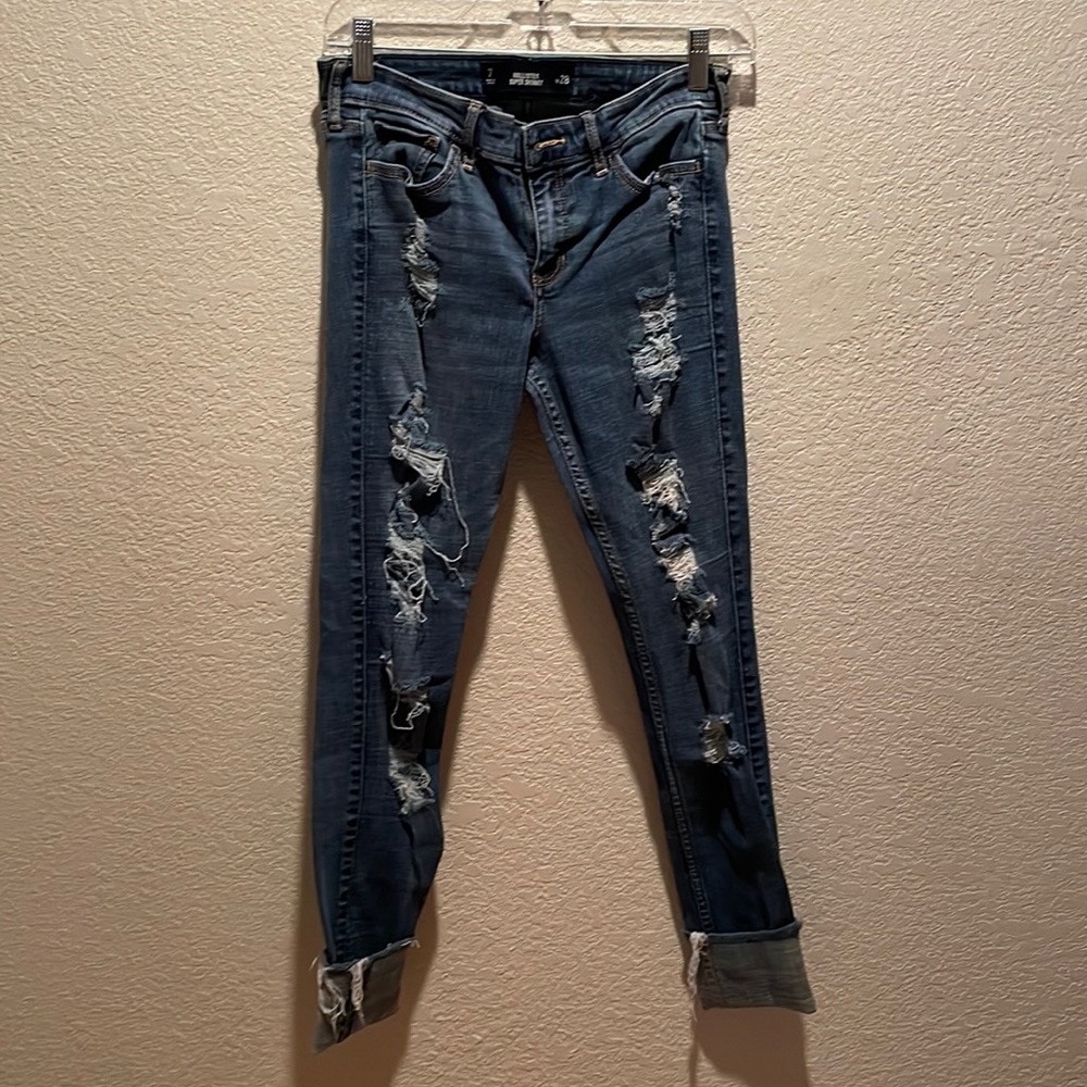Hollister super skinny blue Sz 28